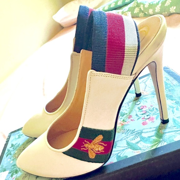 Gucci white slingback leather pumps. Worn once (indoors!) - Picture 6 of 13